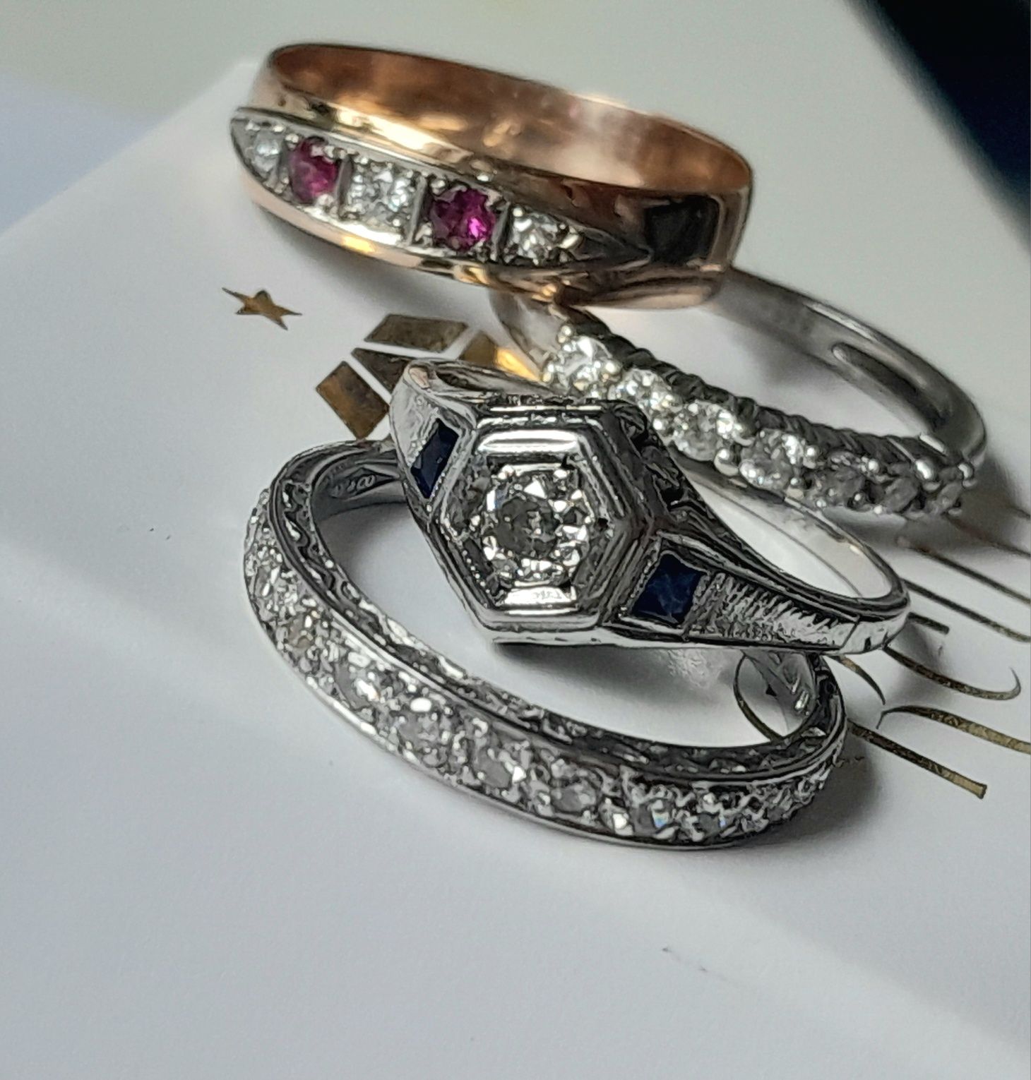 R.11 Pierścionek Art Deco 1920 Brylant Diament Złoto 750 WYCENA