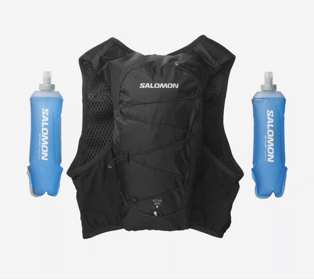 Colete de hidratação Salomon  active skin 8 set  preto.