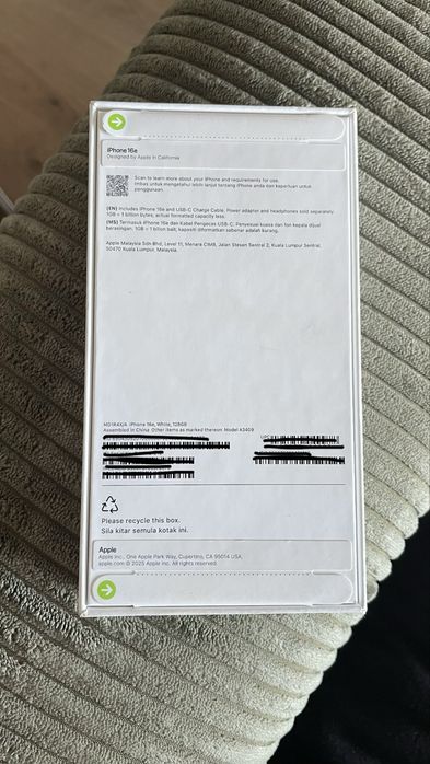 Iphone 16e novo - 128Gb branco