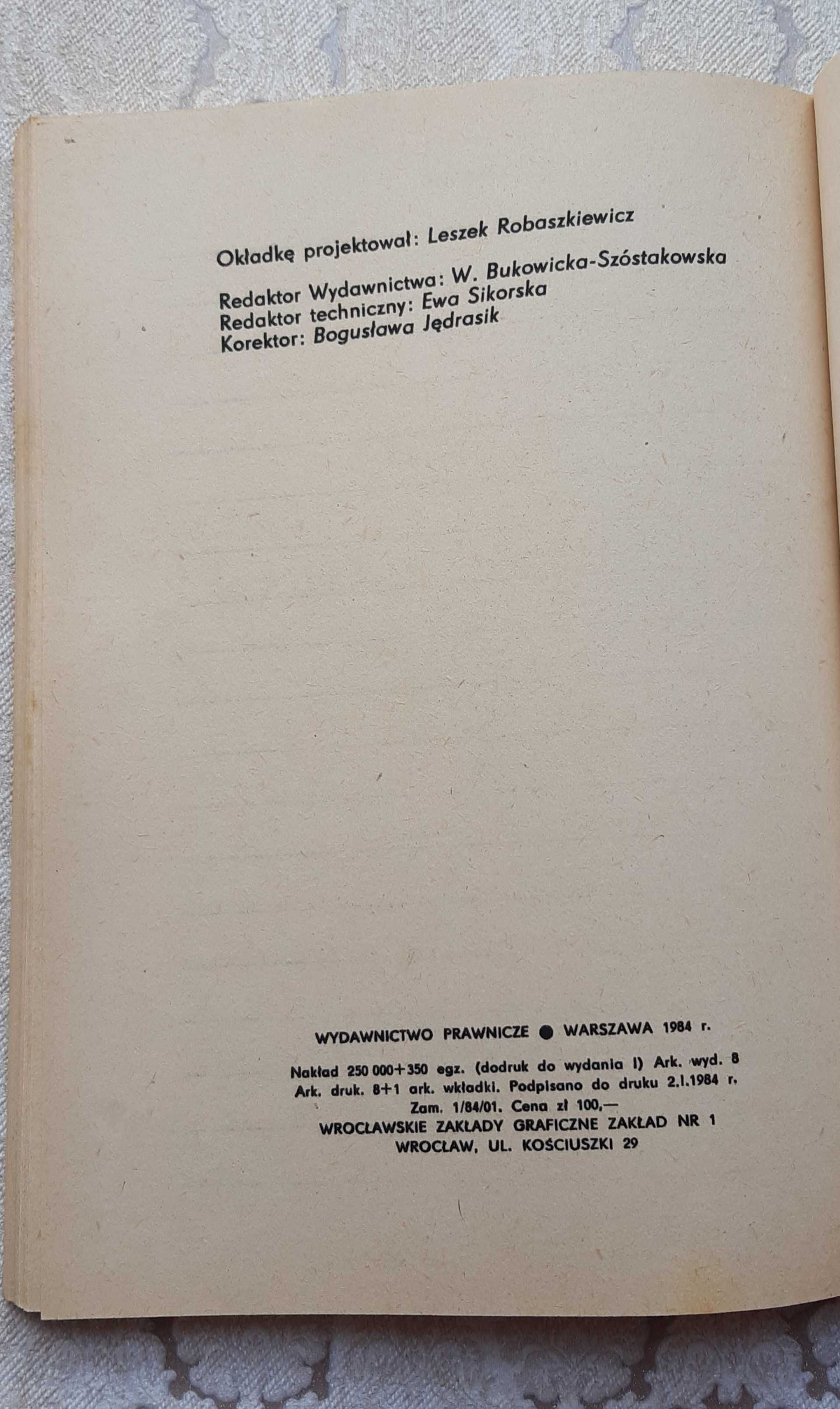 Książka "Prawo o ruchu drogowym kodeks drogowy 1984"