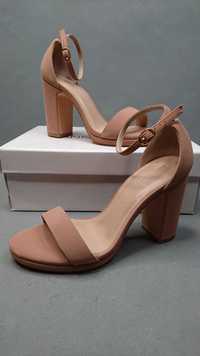 Buty Anna Field High Hells Sandals Brown Sandały R.40