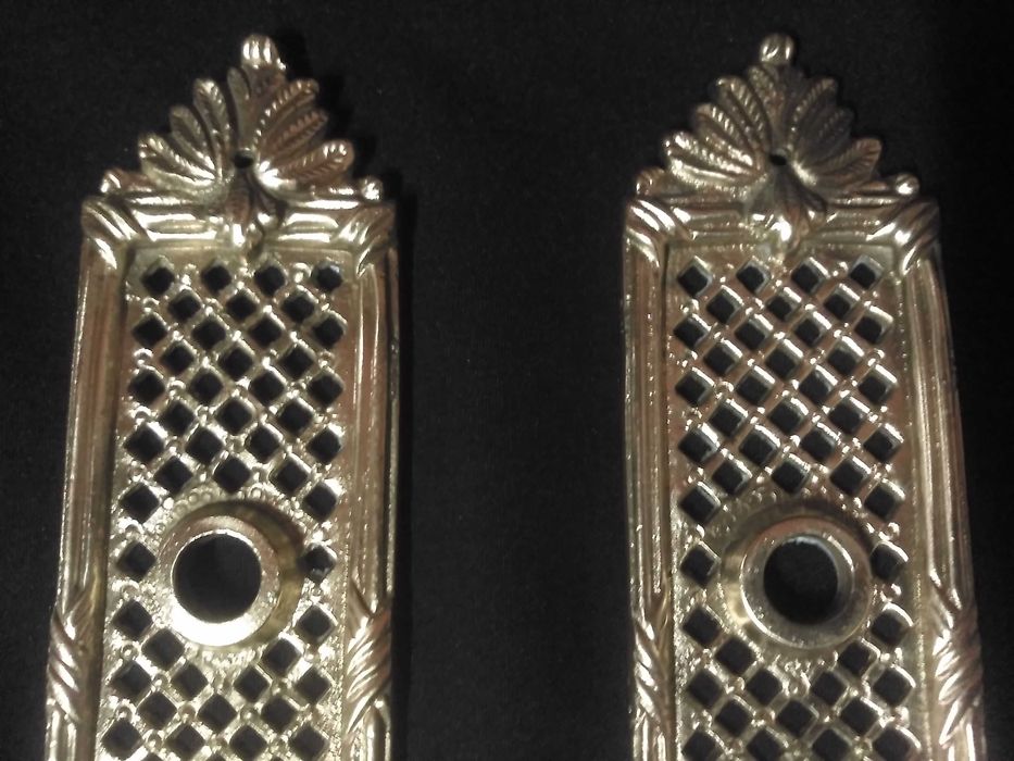 Par de espelhos para fechadura de porta em latão maciço