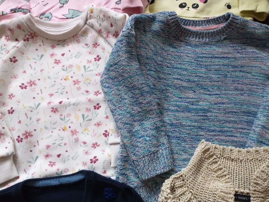 Zestaw sweter 3 szt bluza 3 szt 86 92 dla dziewczynki
