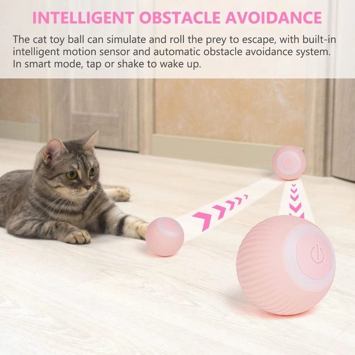 Zabawka dla kota, uciekająca piłka, piłka do samodzielnej zabawy, USB