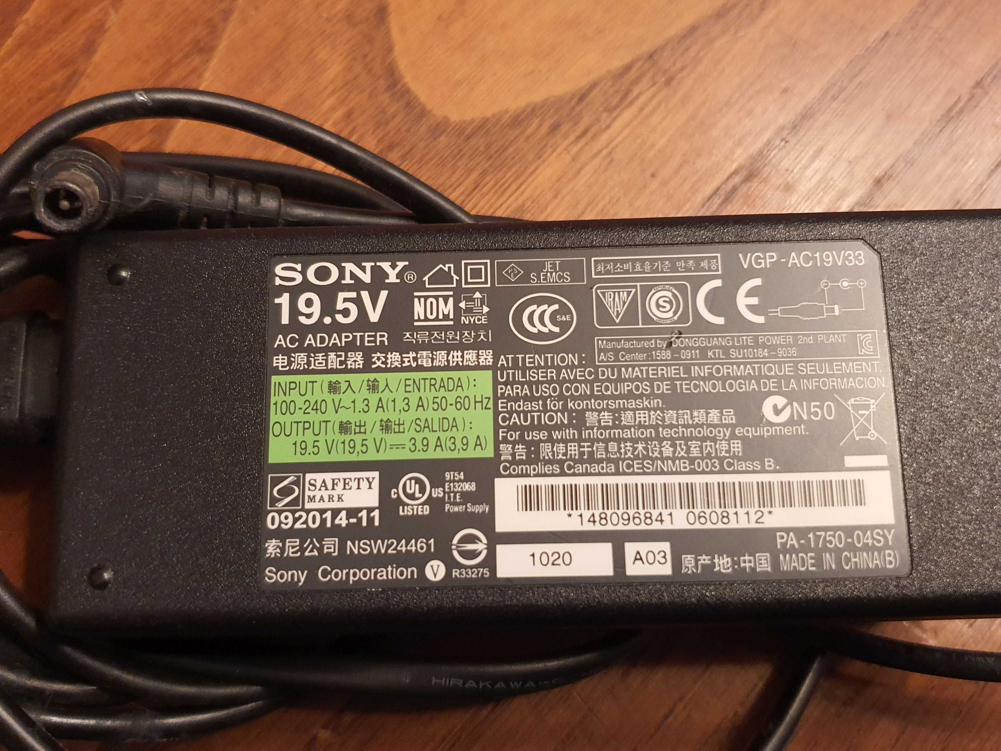 Transformador/Carregador para portátil original Sony VGP-AC19V33-Porto