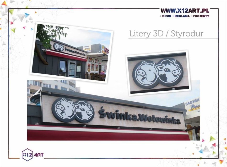 Litery ze Styroduru Przestrzenne Logo 3D Plexi REKLAMA zewnętrzna WAWA