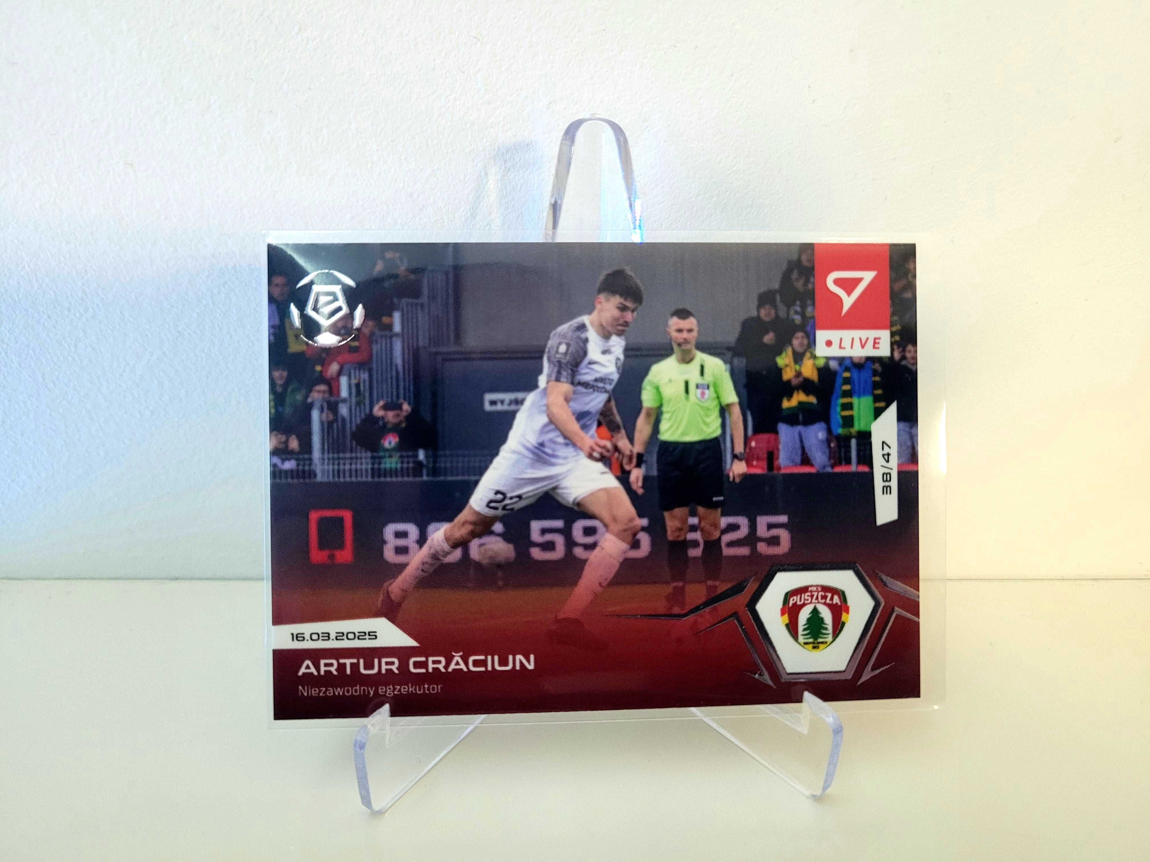 Karta L-60 Artur Crăciun Puszcza Niepołomice Ekstraklasa 2024/25 LIVE