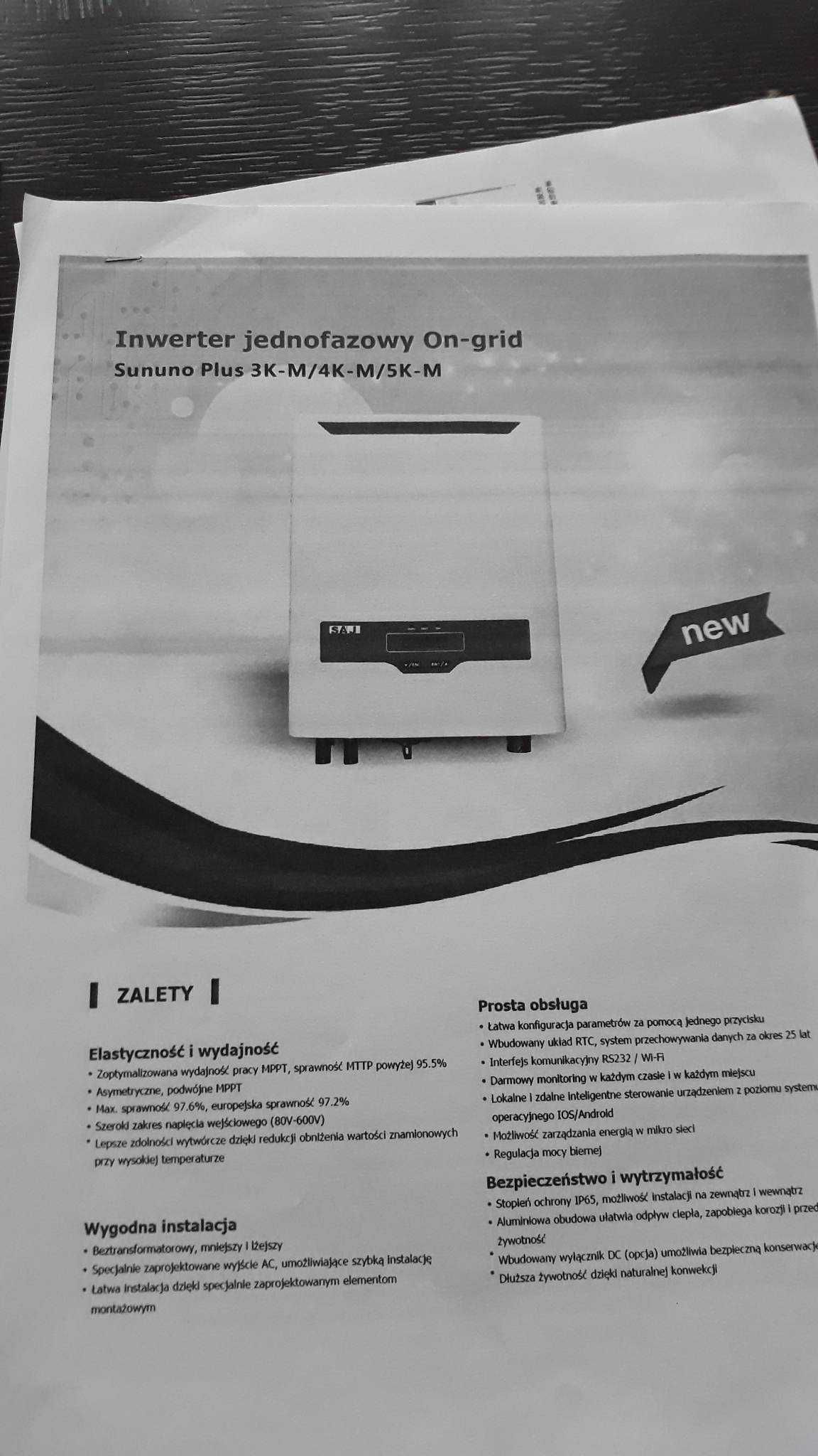 Inverter/Falownik Sununo Plus 3K-M