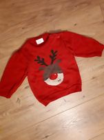Sweterek świąteczny czerwony z reniferem sweter renifer Rudolf 0-3m 62