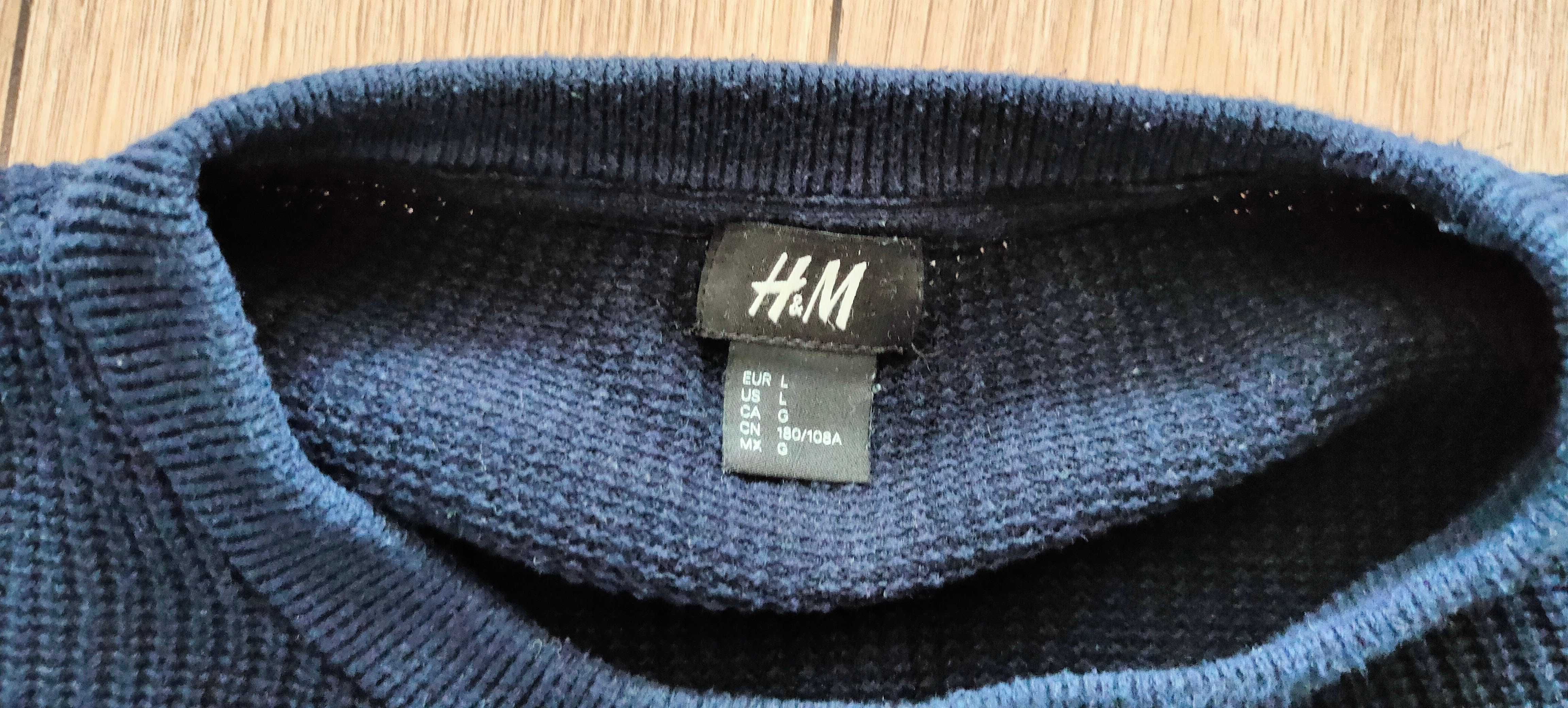 Sweter granatowy, H&M, r. L