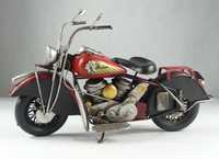 Metalowy MOTOR retro INDIAN czerwony pojazd 35 cm