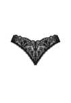 Koronkowe czarne otwarte stringi Donna XS/S od Obsessive.