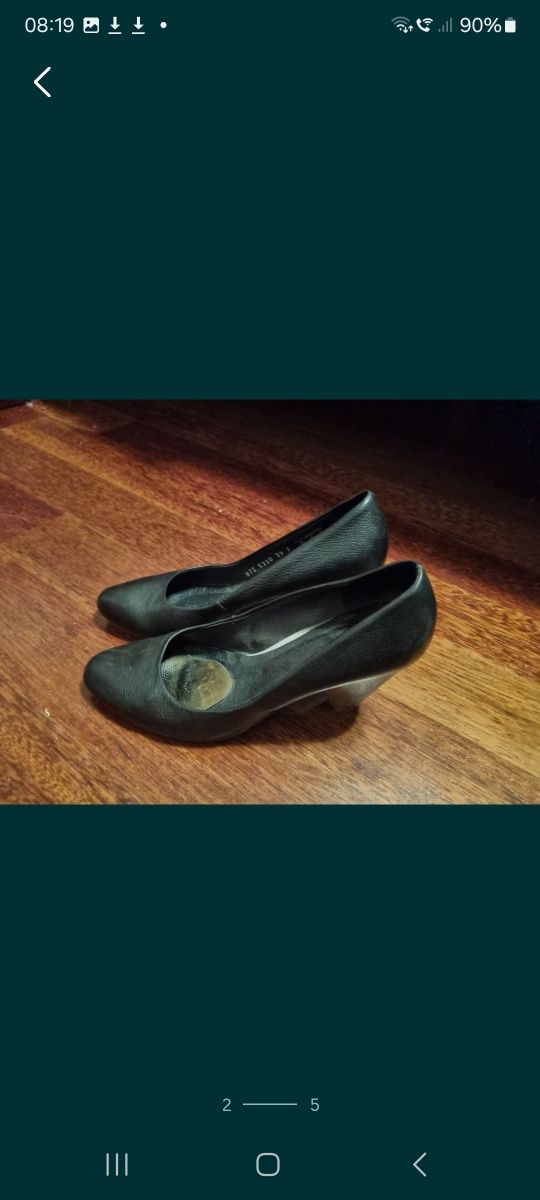 Skórzane, czarne, eleganckie buty Ryłko 39
