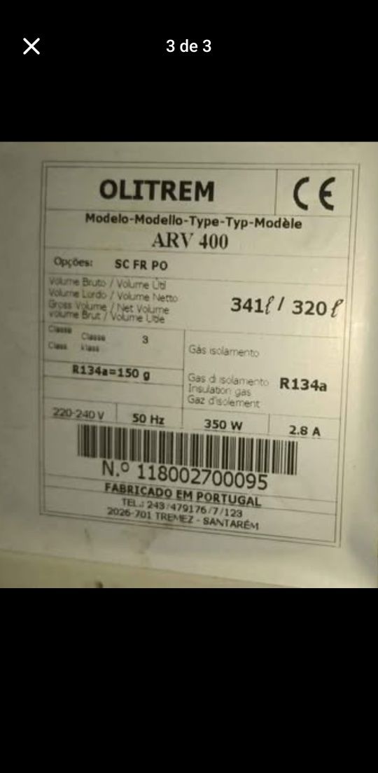 Frigorífico comercio ou industria