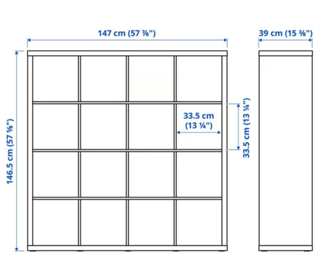 Kallax regał Ikea ciemny 4x4
