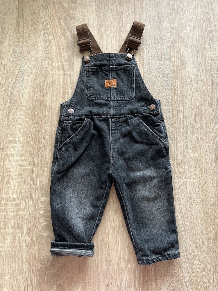 ZARA super spodnie jeansy ogrodniczki chłopięce ocieplane 80 cm!