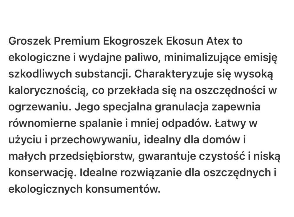 Ekogroszek Ekosun Jakosc Premium