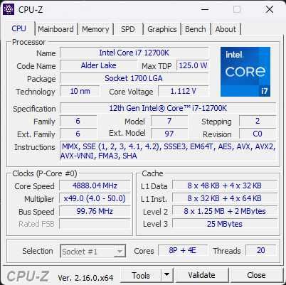 Procesor Intel Core i7 12700k