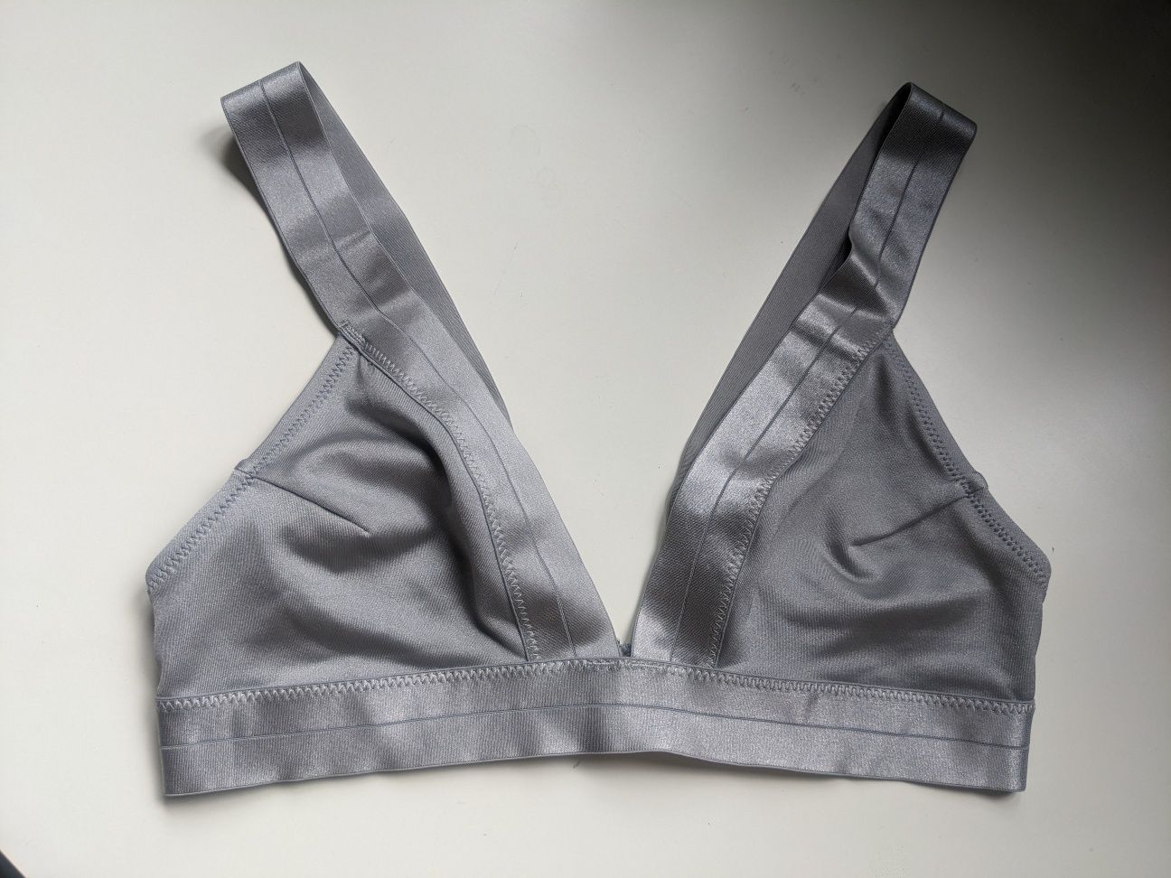 Góra stroju kąpielowego dwuczęściowego bikini srebrny stanik