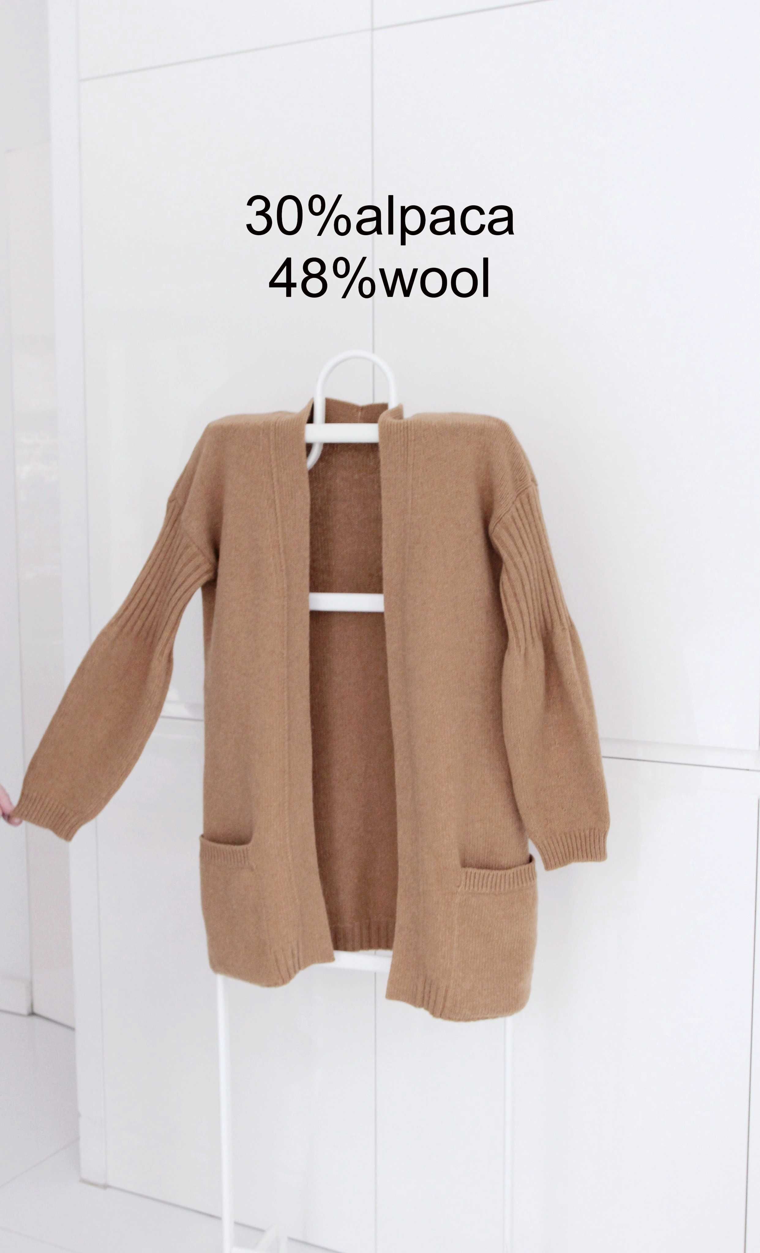 Massimo Dutti 30%alpaca 48%wełna bez wad S