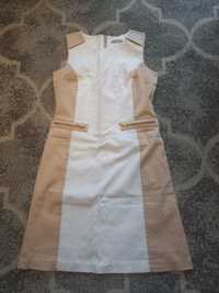 Biało beżowa  sukienka roz . 36