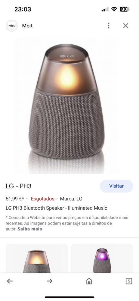 Coluna de som lg ph3