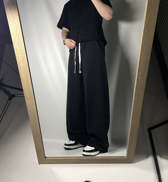 Широкі чорні спортивні штани sweatpants широкие штаны спортивки baggy