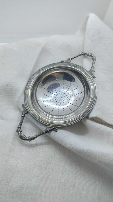 Zabytkowe posrebrzane sitko do parzenia herbaty