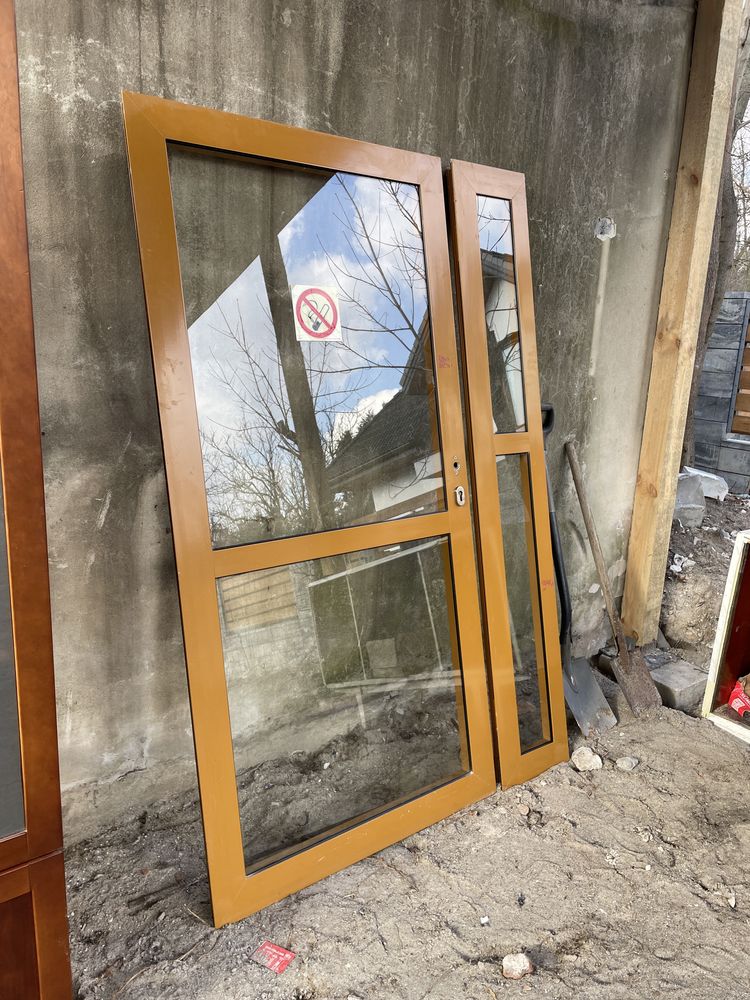 Drzwi aluminiowe dwu czlonowe ppoż w-wa bialoleka