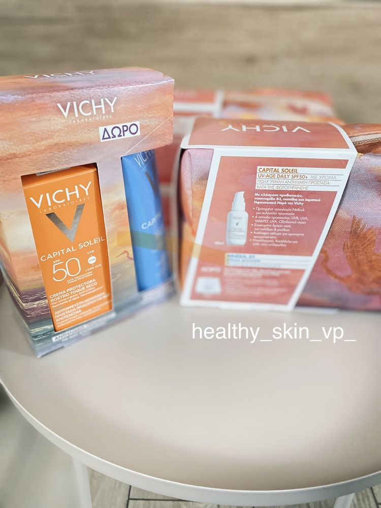 Ексклюзивні сонцезахисні набори Vichy spf50+, флюїд з тоном, матуючий