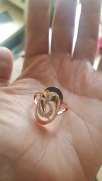 Nowy damski pierscionek 585 pink gold spirala