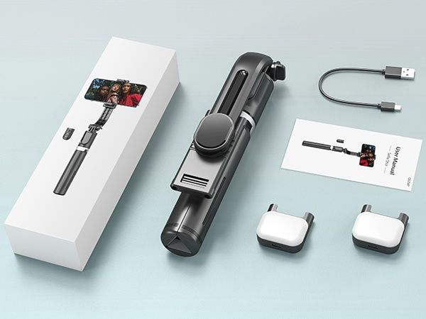 Селфи - палка штатив Selfie Stick с 2 LED лампами и Bluetooth кнопкой