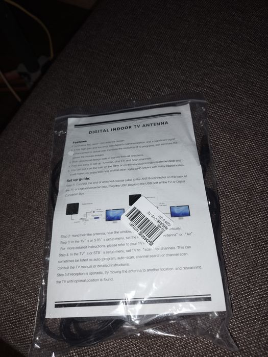 Antena pokojowa DVB-T 2 z zasilaczem