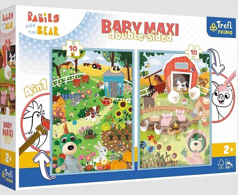 Puzzle 2x10 Baby Maxi Poznaj Bobaski Trefl, Trefl