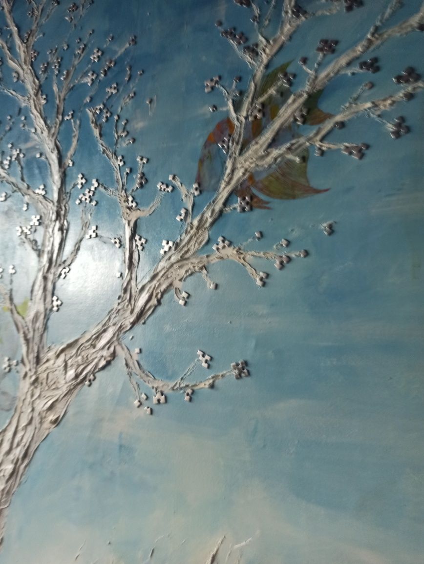 Obraz akwarystyczny ryby i drzewo