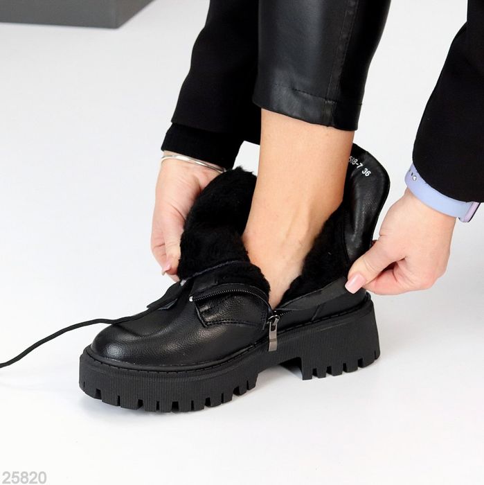 Жіночі шкіряні зимові черевики