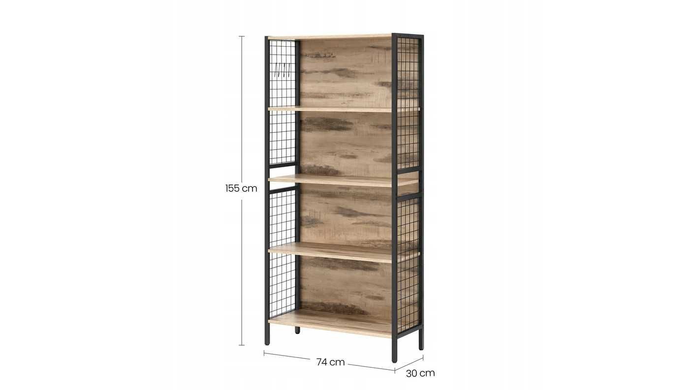 Regał na książki LOFTOWY INDUSTRIALNY Półki 155 cm/74 cm Gablota Nowy