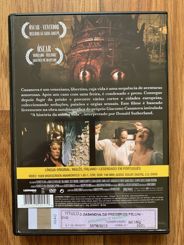 O Casanova - Federico Fellini - dvd