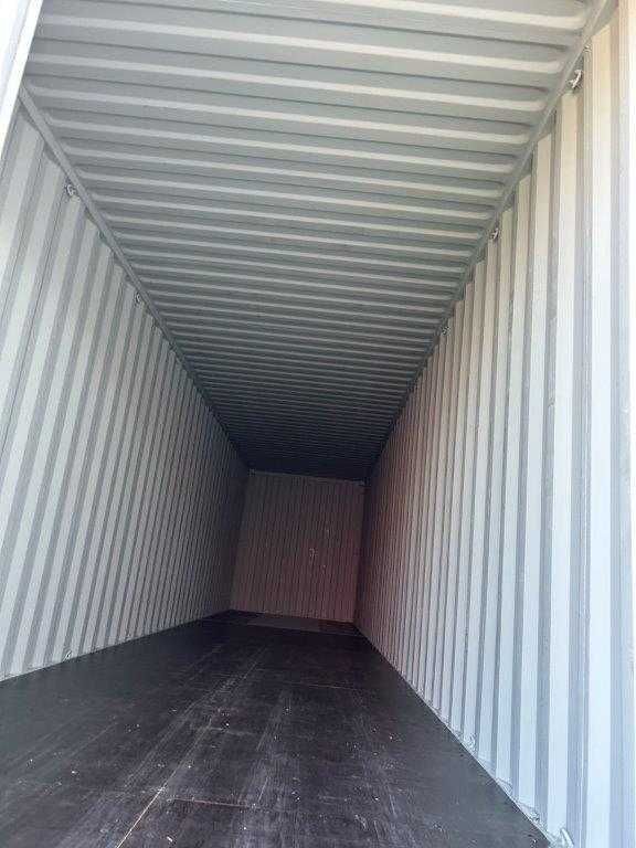 Kontener morski 40'HC, nowy, One Way, jasnoszary.