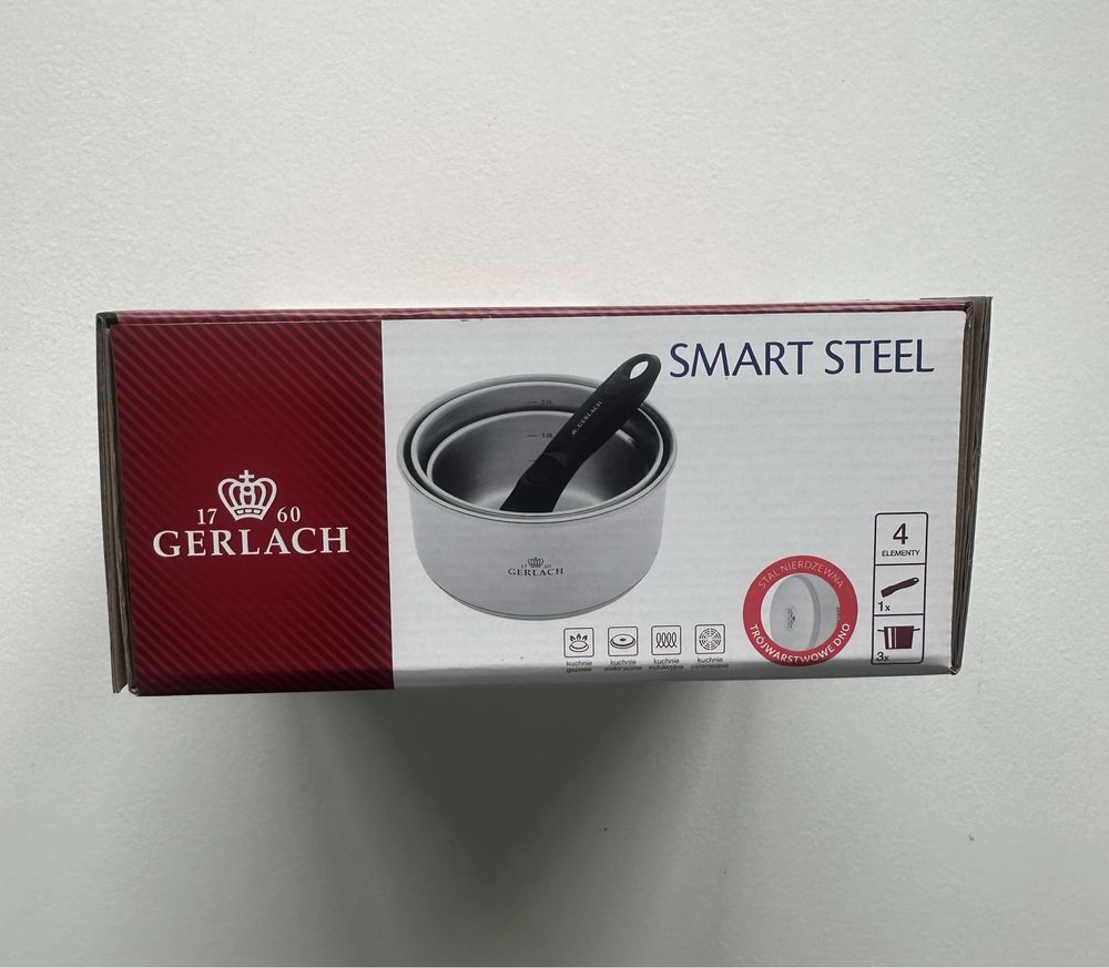 Garnki GERLACH Smart Steel 4-elementy