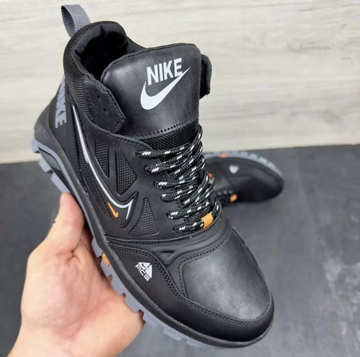 Nike шкіряні чоловічі зимові кросівки на хутрі кроссовки зимние мех