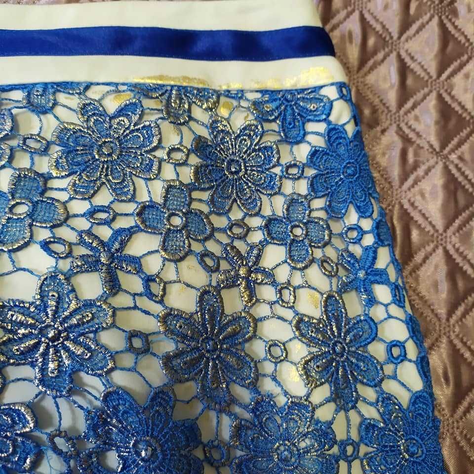 Gil Santucci niebiesko złota spódnica rozmiar 36/38