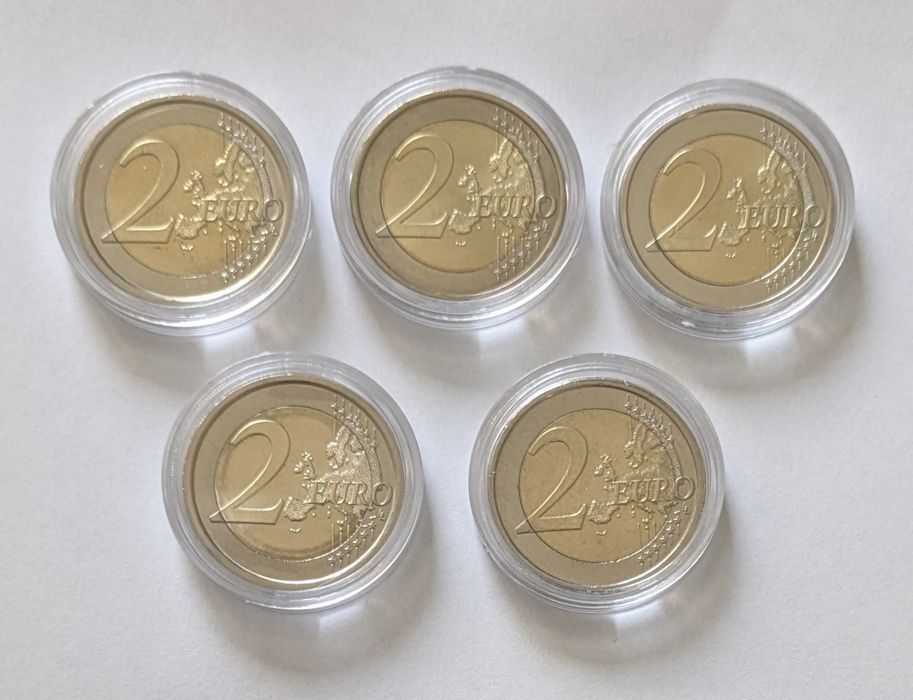 Lote 5 moedas comemorativas 2€