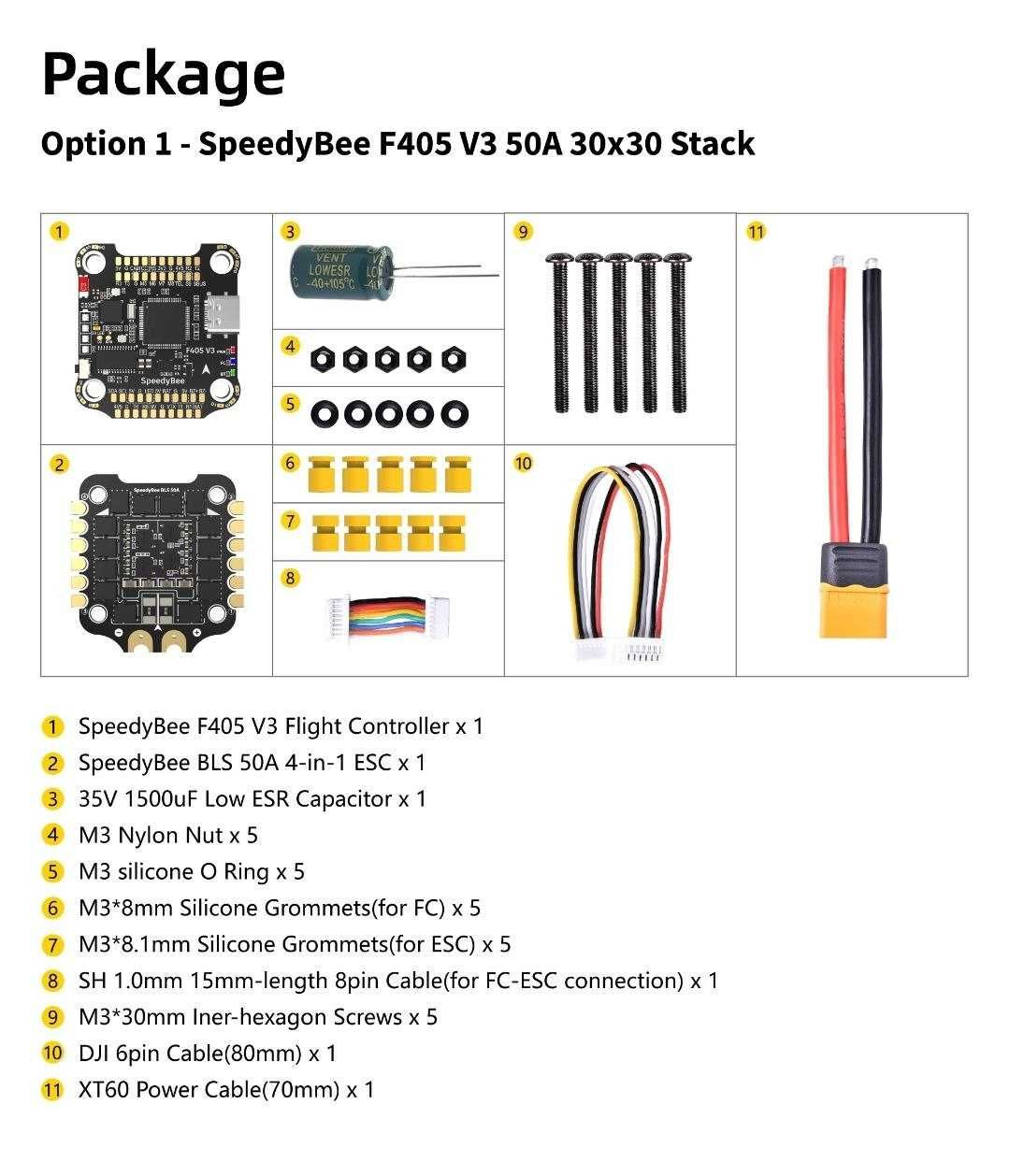 SPEEDYBEE F405 V3 BLS 50a 30x30 fc&esc stack