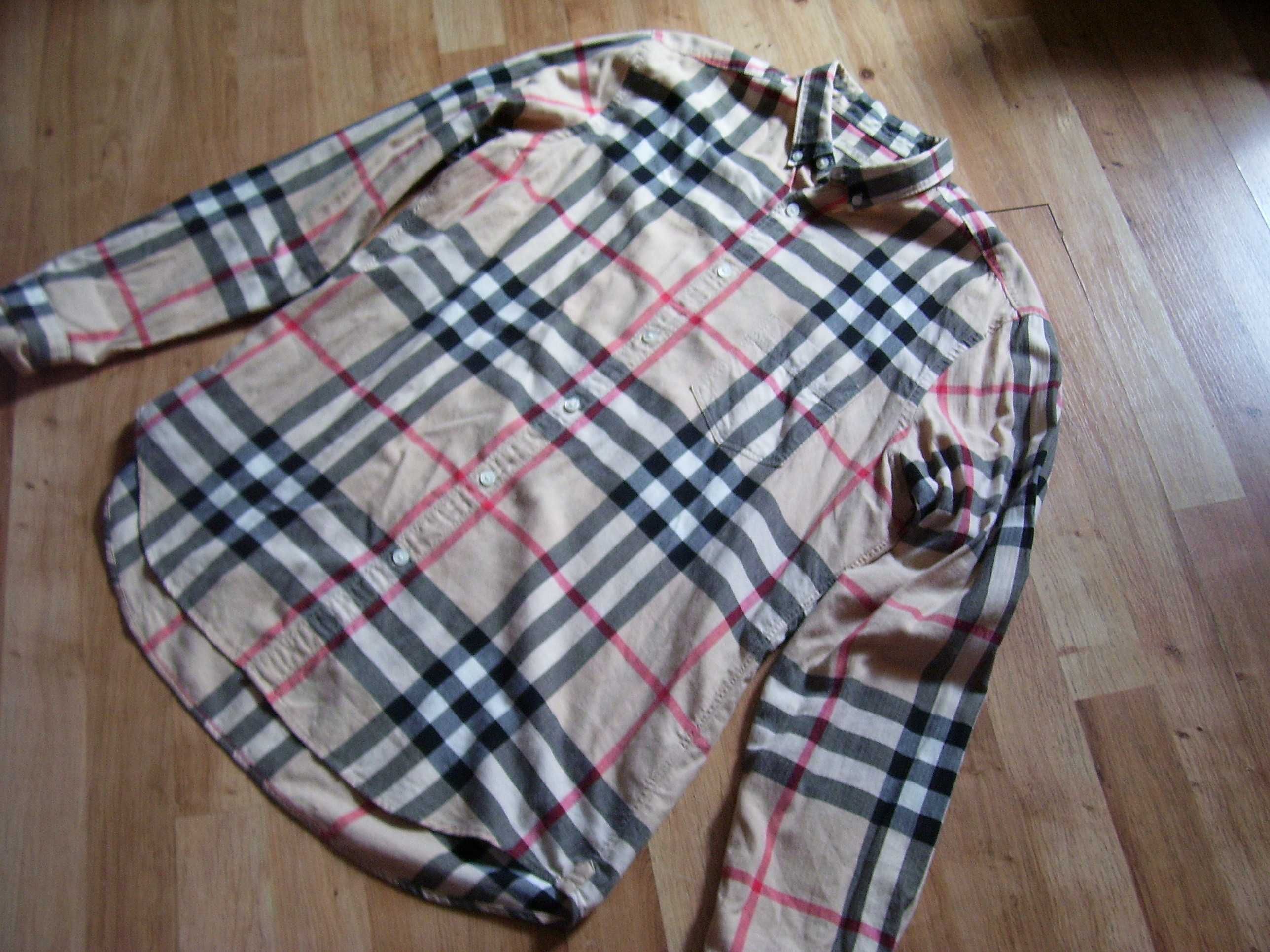 Burberry-męska koszula w kratę-roz.L okazja