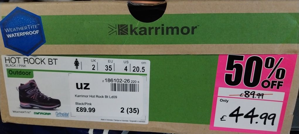 NOVAS Bota caminhada 35 karrimor hotrock