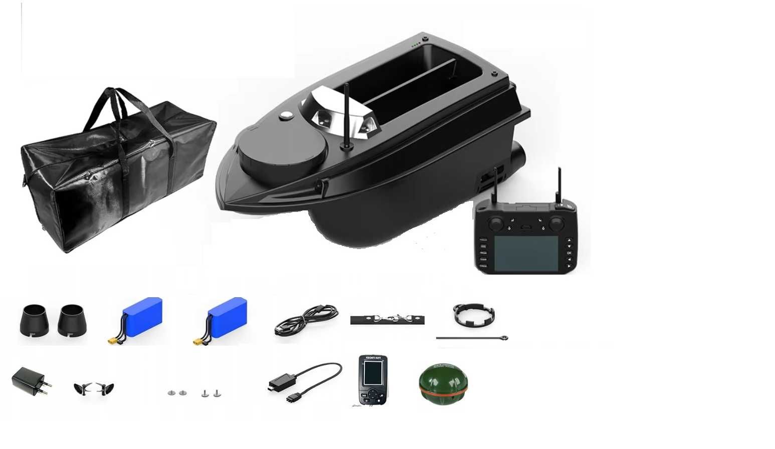 Łódka Zanętowa Echosonda Flytec V030 GPS Auto Powrót 2X Akumulator 20A