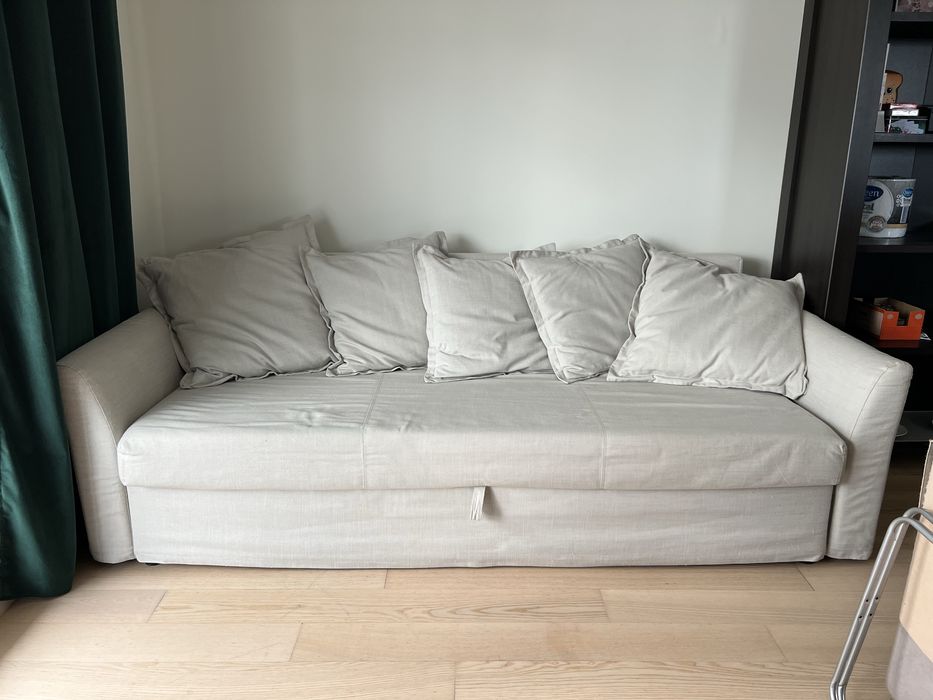 HOLMSUND Sofa 3-osobowa, rozkladana, uzywana, borgunda bezowy