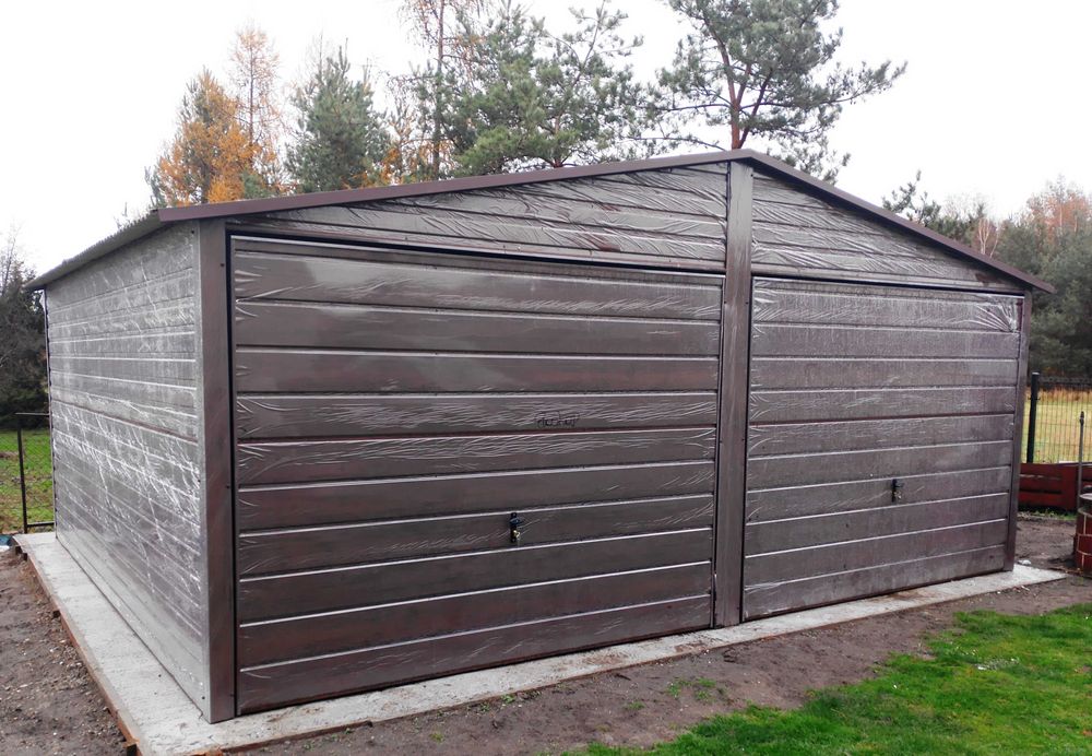 Garaż blaszany 6x5 spad do tyłu OKAZJA ! Konstrukcja OCYNK