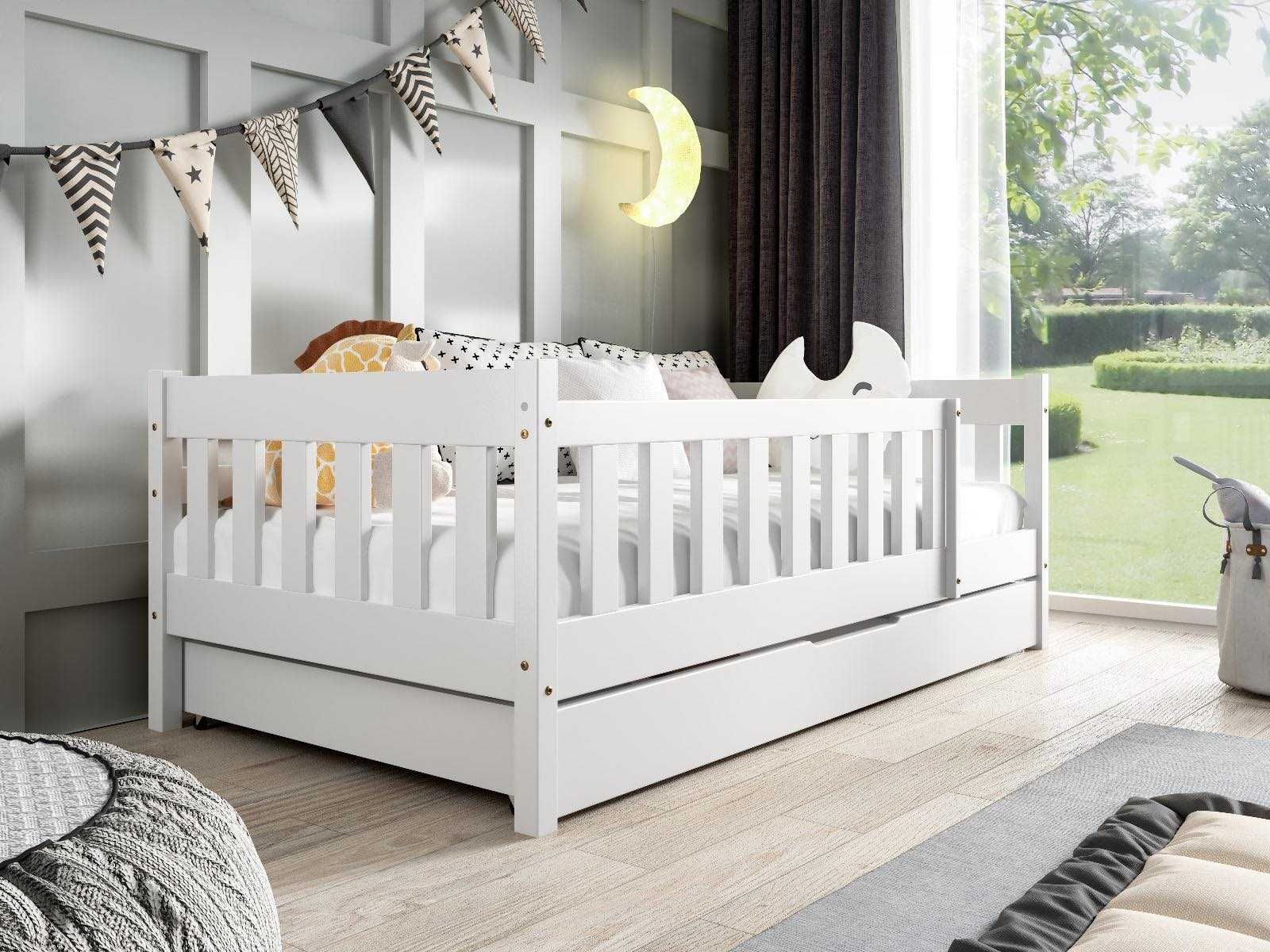 Łóżko dla dzieci POLA klasyczne drewniane - materac w zestawie!
